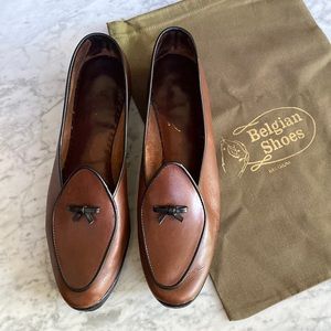 Belgian Shoes 10 Women midinette brown with black trim